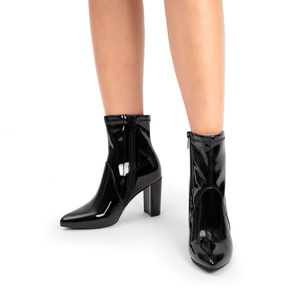 Chic Chunky Heel Ankle Boots - BLACK - 2