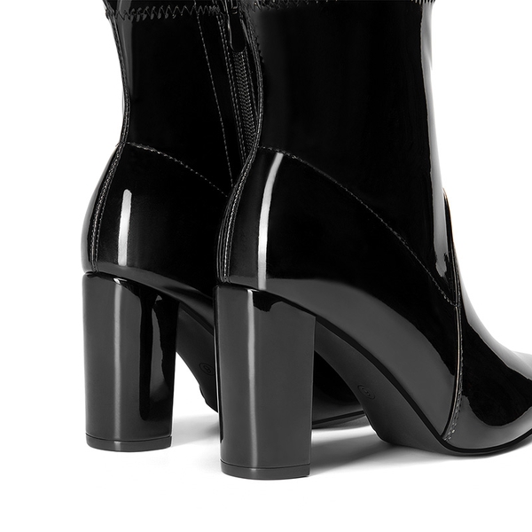 Chic Chunky Heel Ankle Boots - BLACK - 6