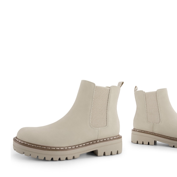 Lug Sole Chelsea Boots - BEIGE - 4