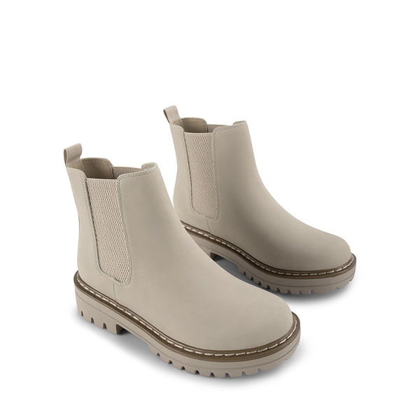 Lug Sole Chelsea Boots - BEIGE - 5