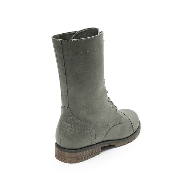  Combat Mid-calf Boots - GREY - 4