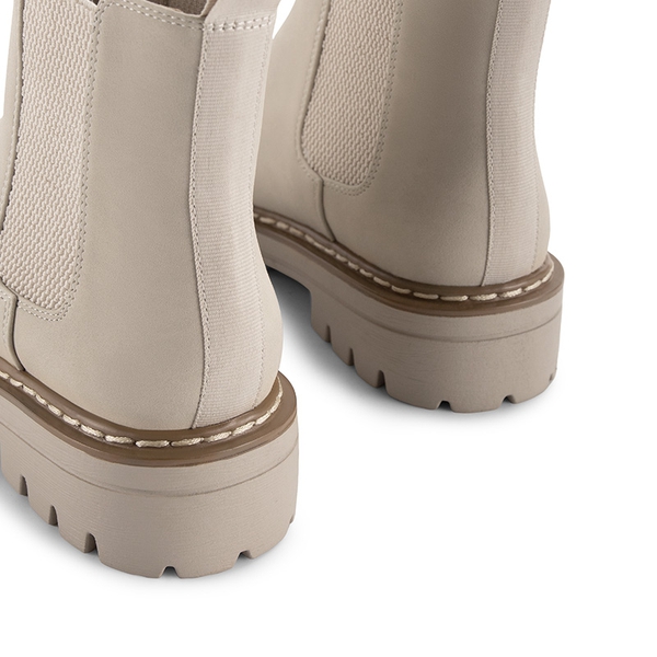 Lug Sole Chelsea Boots - BEIGE - 6