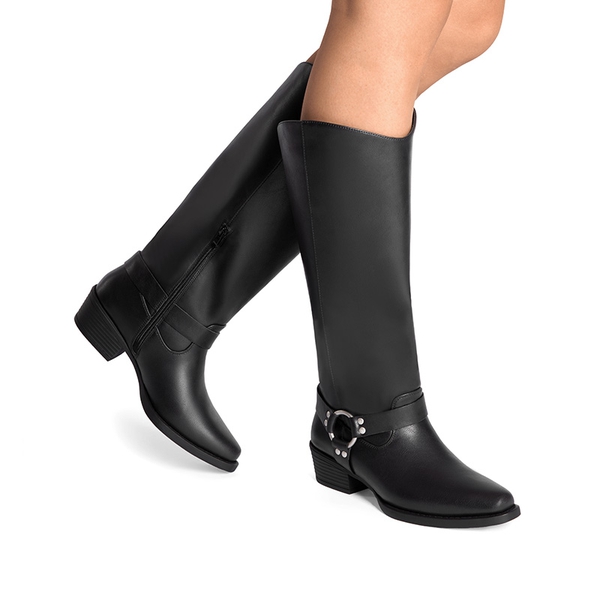 Cowgirl Knee-high Boots - BLACK - 2