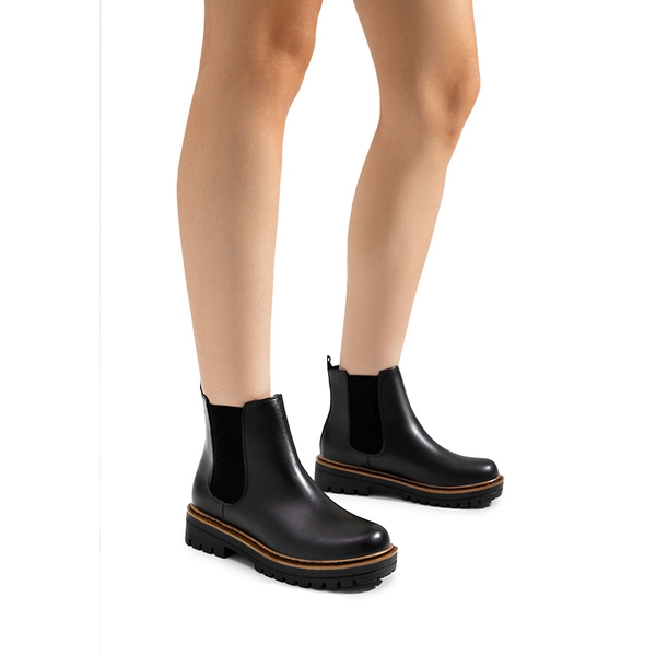 Lug Sole Chelsea Boots - BLACK - 1