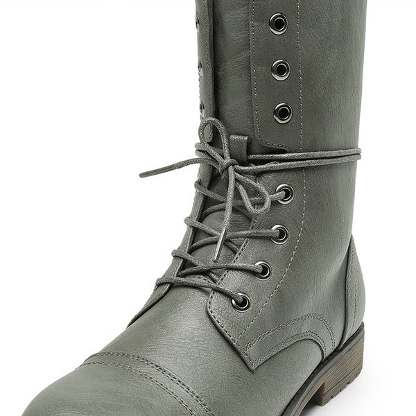  Combat Mid-calf Boots - GREY - 6