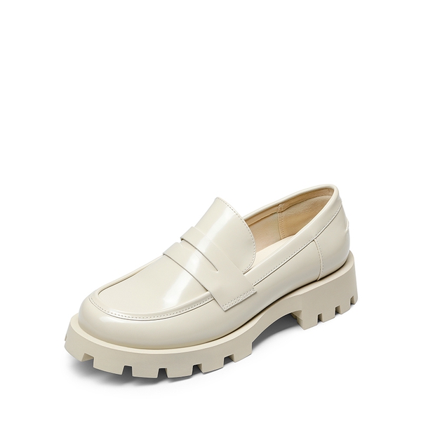 Supportive Chunky Penny Loafers - BEIGE-PAT -  0