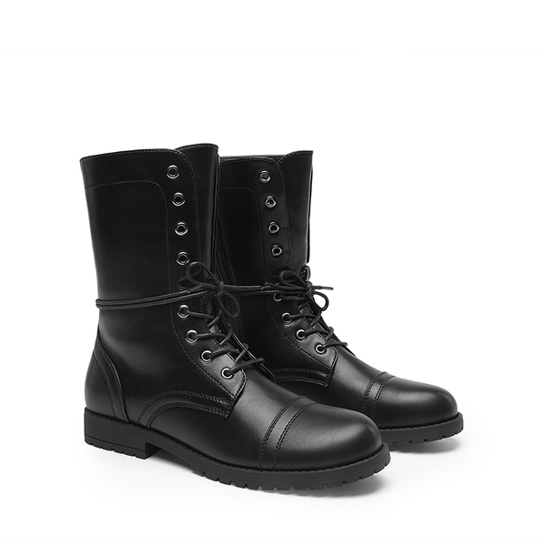  Combat Mid-calf Boots - BLACK - 5