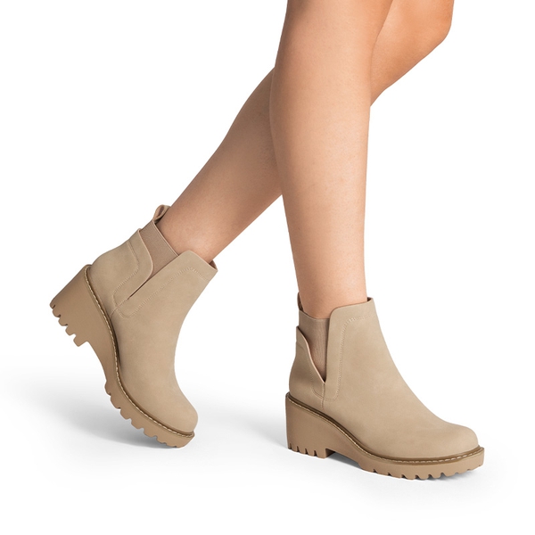  Lug Outsole Pull-On Chelsea Boots  - BEIGE-NUBUCK - 2