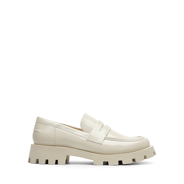 Supportive Chunky Penny Loafers - BEIGE-PAT - 3
