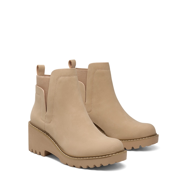  Lug Outsole Pull-On Chelsea Boots  - BEIGE-NUBUCK - 4