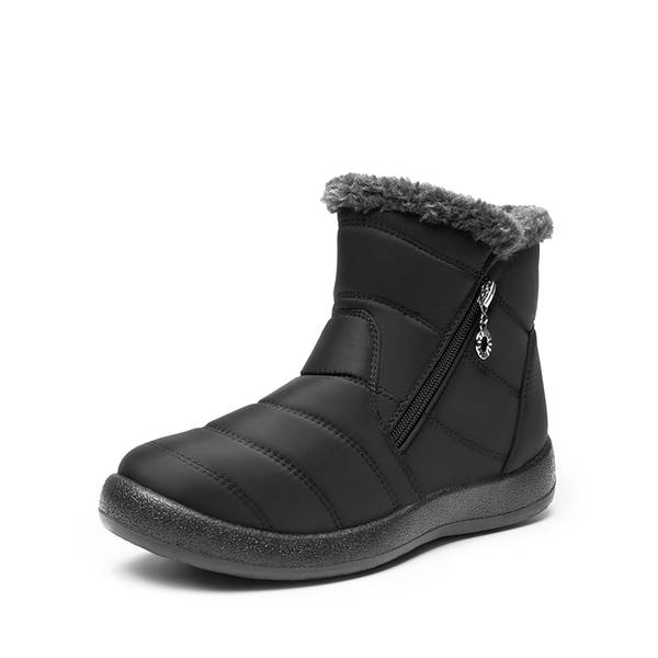 Women’s Warm Splash-Proof Snow Boots - BLACK -  0