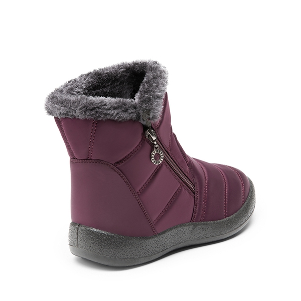  Women’s Slip-On Zip Snow Boots - PURPLE - 4