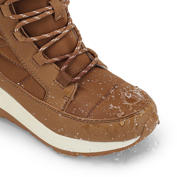 Women’s Lace-up Fur Snow Boots - CHESTNUT - 7