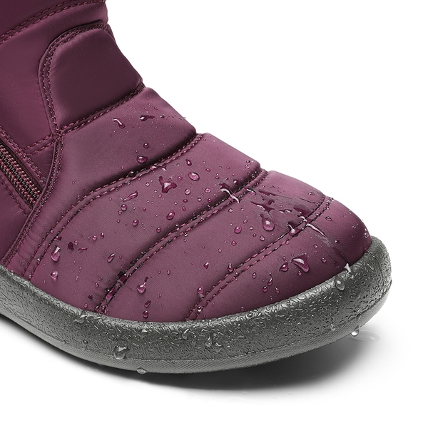  Women’s Slip-On Zip Snow Boots - PURPLE - 7