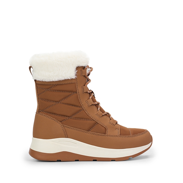 Women’s Lace-up Fur Snow Boots - CHESTNUT - 3