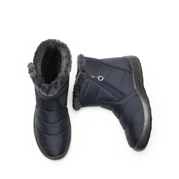  Women’s Slip-On Zip Snow Boots - NAVY - 6