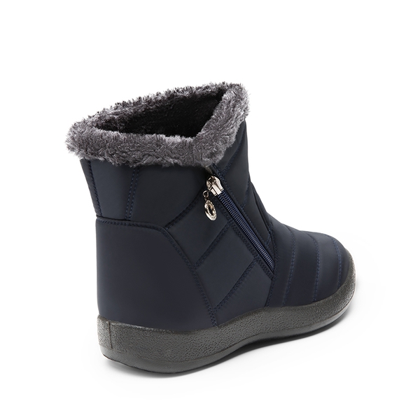  Women’s Slip-On Zip Snow Boots - NAVY - 4