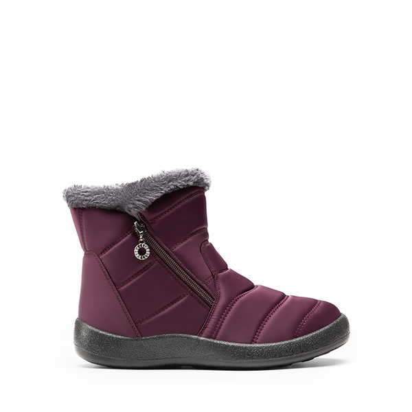  Women’s Slip-On Zip Snow Boots - PURPLE - 3