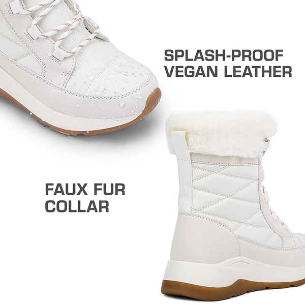 Women’s Lace-up Fur Snow Boots - BEIGE - 5