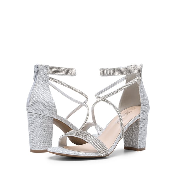 Silver grey heeled sandals sale