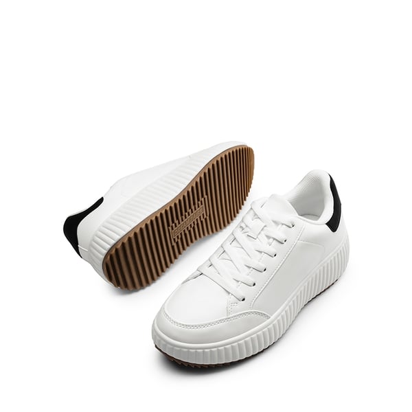[Dee] Platform Fashion Sneakers - WHITE/BLACK - 6