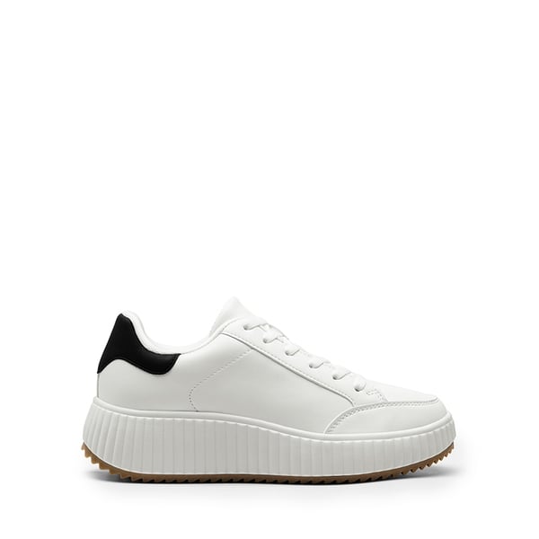 [Dee] Platform Fashion Sneakers - WHITE/BLACK - 4