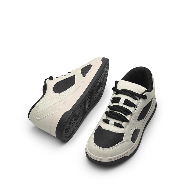 Women’s Casual Fashion Sneakers - BLACK BEIGE - 4
