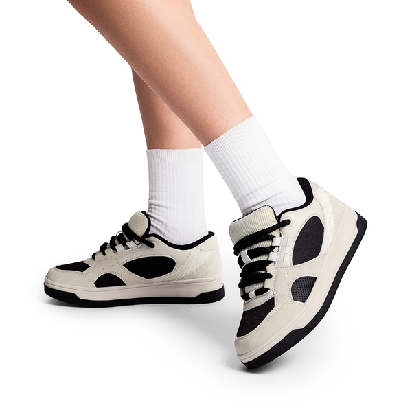 Women’s Casual Fashion Sneakers - BLACK BEIGE - 2