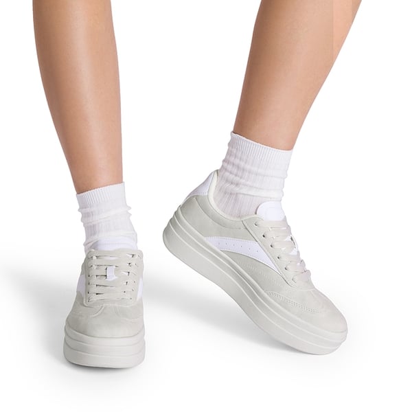 [Val] Retro Platform Fashion Sneakers - BEIGE - 2