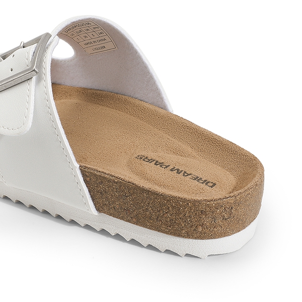 Women’s Double Strap Slide Sandals  - WHITE - 7