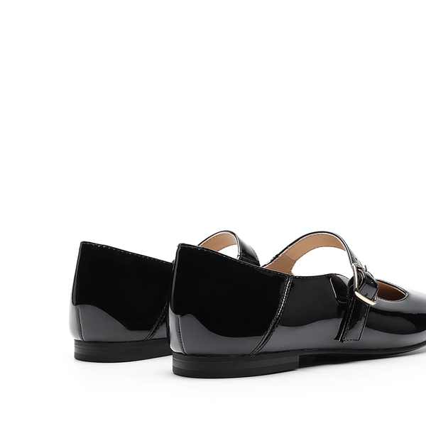 Women's Mary Jane Flats - BLACK-PAT - 5