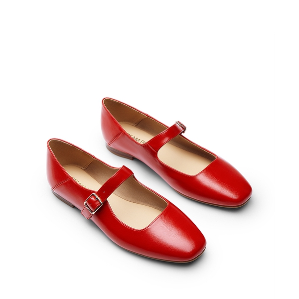Women's Mary Jane Flats - RED - 4
