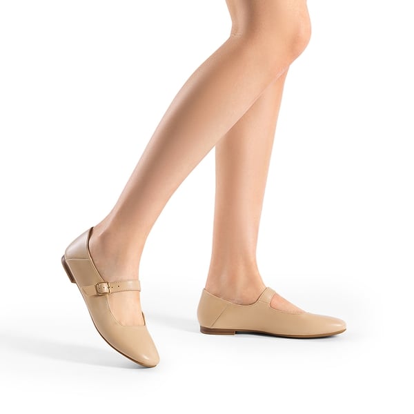 Women's Mary Jane Flats - NUDE - 1
