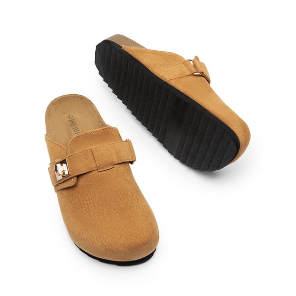  Women’s Slip-on Suede Clogs - BROWN - 5