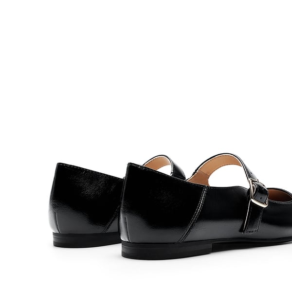 Women's Mary Jane Flats - BLACK-OILY - 7