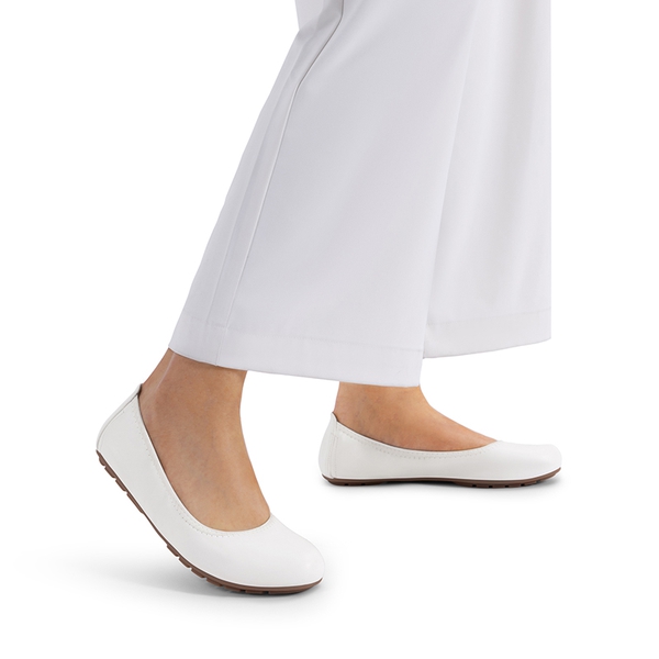 Women's Foldable Ballerina Flats - WHITE - 3
