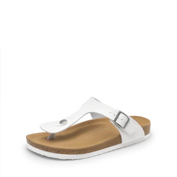 Women's Supportive Cork Flip Flops - WHITE -  0