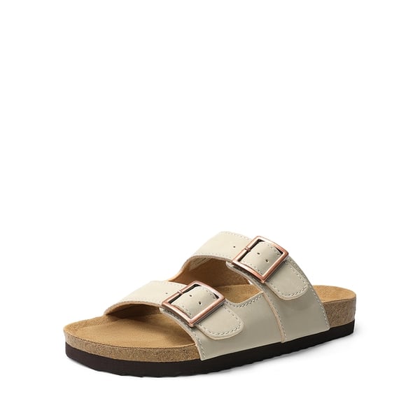 Women’s Double Strap Slide Sandals  - NATURAL -  0