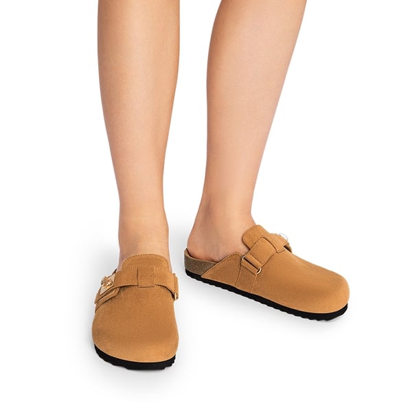  Women’s Slip-on Suede Clogs - BROWN - 1