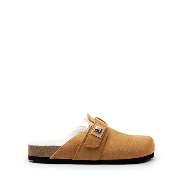  Women’s Slip-on Suede Clogs - BROWN-FURRY - 3