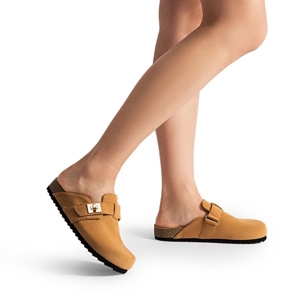  Women’s Slip-on Suede Clogs - BROWN - 2