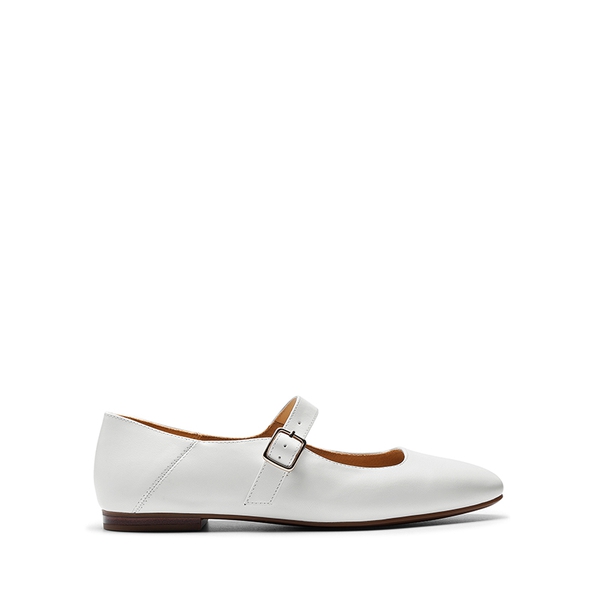 Women's Mary Jane Flats - WHITE - 3