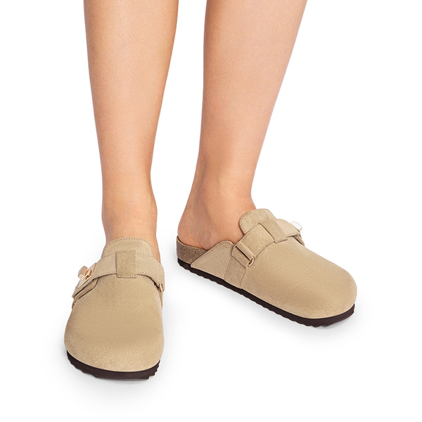  Women’s Slip-on Suede Clogs - APRICOT - 1