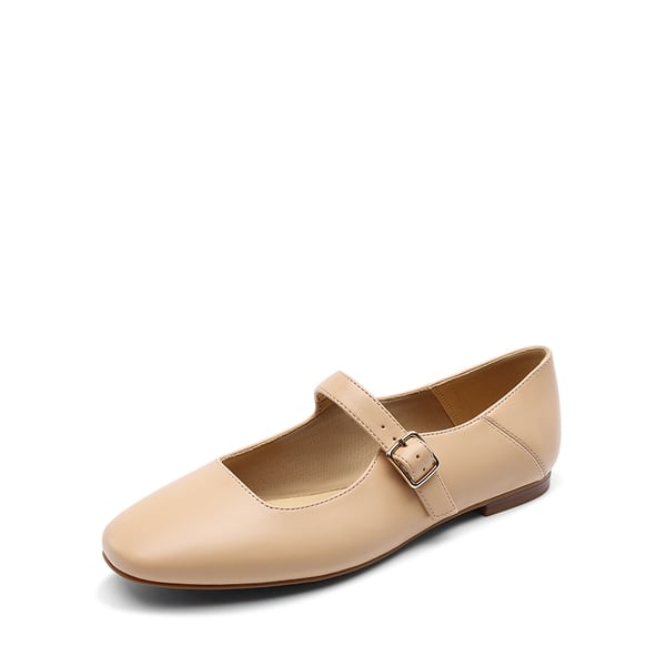 Women's Mary Jane Flats - NUDE -  0