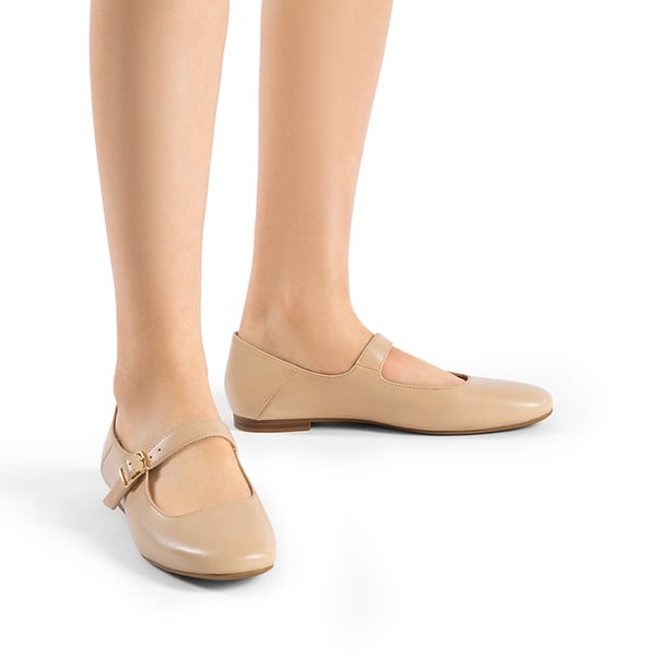 Women's Mary Jane Flats - NUDE - 2