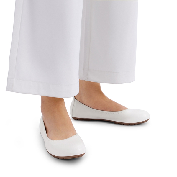 Women's Foldable Ballerina Flats - WHITE - 2