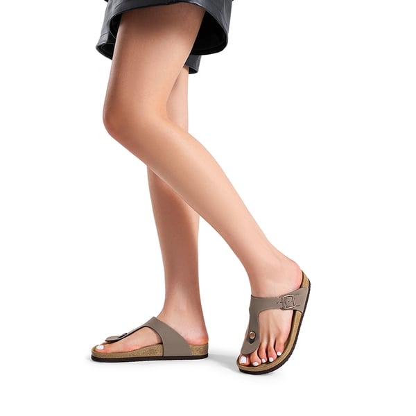 Women's Supportive Cork Flip Flops - BROWN - 1