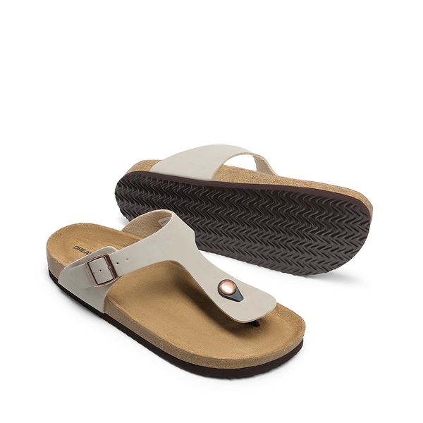 Women's Supportive Cork Flip Flops - BEIGE - 6