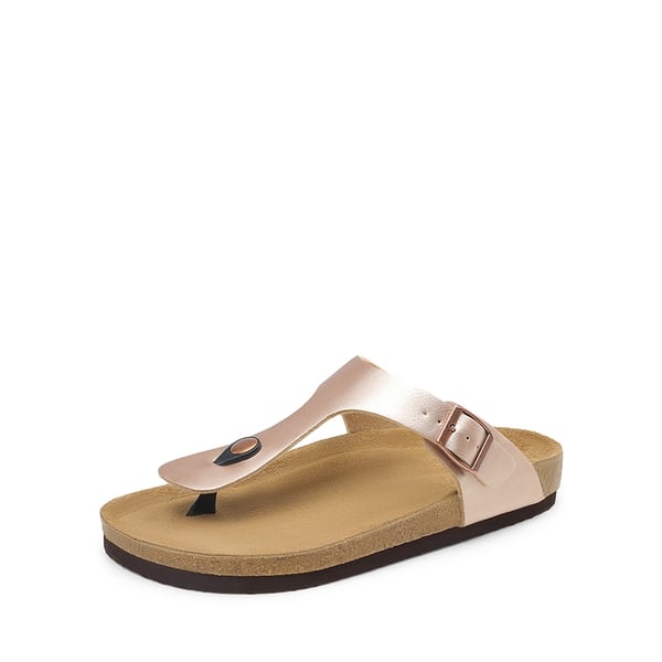 Women's Supportive Cork Flip Flops - ROSE GOLD -  0