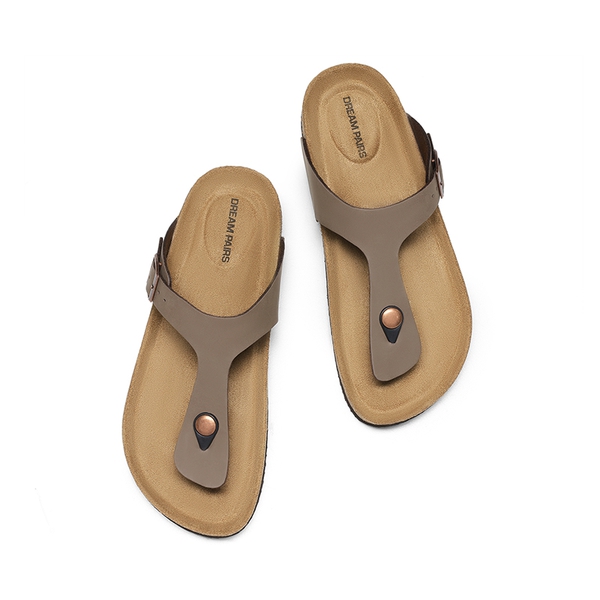 Women's Supportive Cork Flip Flops - BROWN - 7